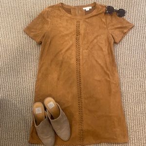 Faux Suede Camel Dress